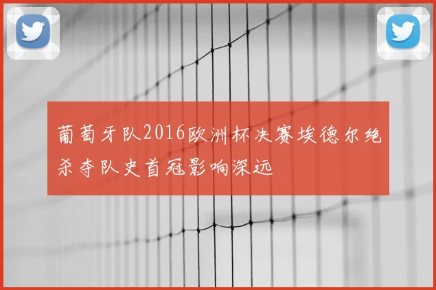 葡萄牙队2016欧洲杯决赛埃德尔绝杀夺队史首冠影响深远